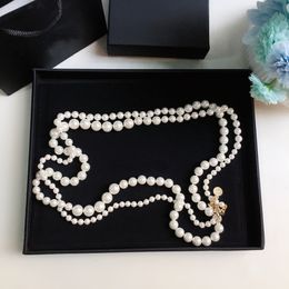 Mode Lange Parelkettingen Voor Vrouw Brief Parel Ketting Luxe Designer Kralen Ketting Gift Sieraden Supply