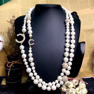 Colliers de perles longs de mode pour femme Collier de chaîne de perle
