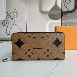 Bolsas de cartera de billetera larga de moda Flores Diseñador de billeteras de la cremallera Luxury Men Mujeres Bacs de cuero de alta calidad Cartas clásicas de monedera Caja a cuadros originales