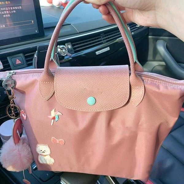 Bolso Longcham de moda para mujer, bolso de nailon con un hombro, bolso plegable, bolso de mano de aniversario, bolso de compras, bolsos de compras de gran capacidad para mamá para mujer