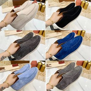 Mode Loros Open Walk Suede Sneaker Chaussures Femmes chaussures décontractées Hommes Casual Walking Flats classique bottine Designer de luxe robe plate chaussures d'usine