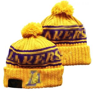 Mode- los angeles'lakers''beanie gebreide hoeden sportteams honkbal voetbal basketball beanies caps dames mannen pom mode winter top caps sport breier hoeden a3