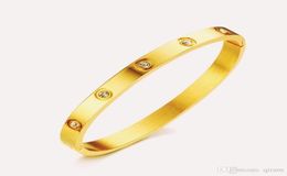 Fashion Love Bangle Braceletsbangles para mujeres Rose Gold Color acero inoxidable Encantador Cz brazalete Loves Jewellery Gift4314475