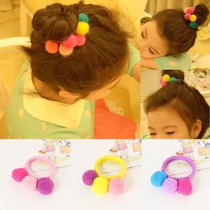 10 stks / set mode mooie kinderen delicate kleurrijke elastische band haarclips touw meisjes haaraccessoires groothandel