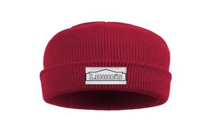 Mode Lowe's zwarte lijnen verbetering logo Winter Warm Watch Beanie Hat gehaakte hoeden Lowe's zijkant op witte blauwe achtergrond rood 6809881