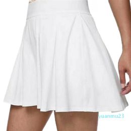 Mode Lu tenue de yoga en vrac shorts séchage rapide femmes sport de sport robes d'été courtes porter couleur unie sport élastique fitness