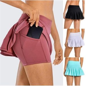 Mode Lu lâche yoga tenue shorts rapide femmes sec gym sport robes d'été courtes porter couleur unie sport élastique fitness collants251J