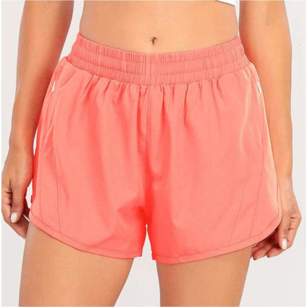 Fashion LU LUL-0160 Short de Yoga pour femme pantalon femmes exercice vêtements de Fitness marque filles Runn élastique pantalon de sport dames cordon doublé vêtements de sport court DKRD