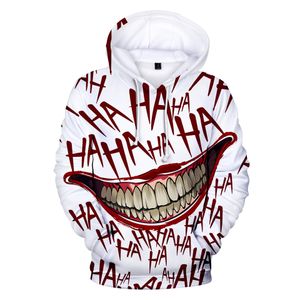 Fashion-Lucky Friday haha ​​Joker drôle 3D Halloween Crazy Smile Sweat à capuche Sweatshirt Fashion Streetwear Jacket Unisexe Sportwear