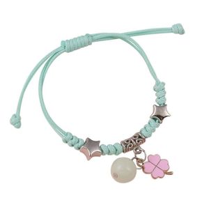 Pulseras con cuentas de estrella y Luna luminosa para parejas, pulsera a juego con cuerda ajustable, regalos de amor para amigos, joyería, 2 uds.