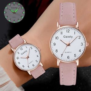 Mode Lichtgevende Horloge voor Dames Casual Simple Lederen Dames Horloge Kleine Dial Quartz Jurk Armband Horloges Reloj Mujer