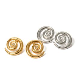 Fashion Luxury 18k Gold en acier inoxydable en acier inoxydable Swirling Vortex Design Diamond Embelliflesd Orees - Accessoires pour femmes