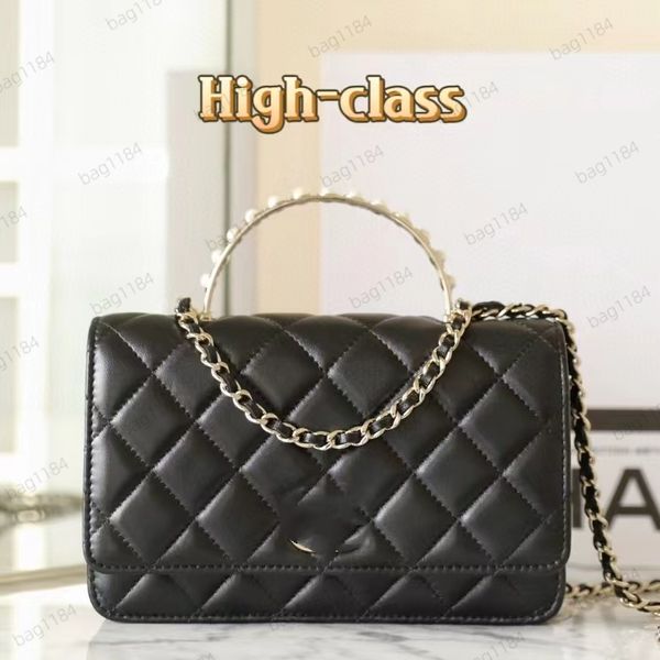 Fashion Luxury Sacs Femme Designer Sac Handle WOC 19cm Perles CC Crossbody Hands sac à main authentique Purse Premium Grade Dilate Doft Soft Cher Agnes Digne d'origine Qualité