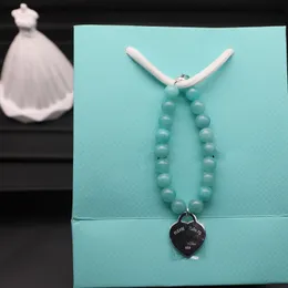 Bracelet de perles de luxe à la mode, série d'étiquettes de retour au cœur, bijoux de créateur en grand cœur, bracelets bleus pour femmes, bijoux de fête, cadeau de la Saint-Valentin 60714800
