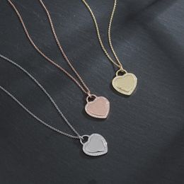Mode Luxe Kralen ketting terugkeer naar hart tag serie sieraden ontwerper goud zilver roos met diamanten kettingen party jeweller287p