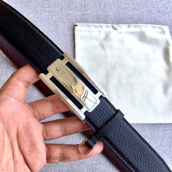 Fashion Belts de lujo diseñador para hombre de alta calidad Cinturón de cuero genuino de 3.5 cm de ancho clásico de negocios automáticos de negocios con caja al por mayor ajustable