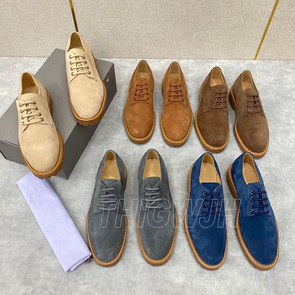 Moda Diseñador de marca de lujo Zapatos Derby para hombres Hechos a mano Cola larga Tallado Cuero de becerro Con cordones Color sólido Corte bajo Tallado 5-10 Fiesta de banquete