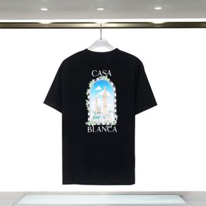 Casablanc shirt Ment shirt designer t-shirts Merk shirt Mannen casablanca tshirt Ademende T-shirts Mouw Top Tees casa Amerikaanse maat S-XXL