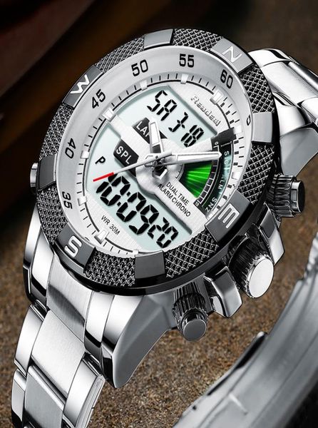 Fashion Luxury Brand Men039s Watch Mens Sport Watch LED Quartz Watchs en acier inoxydable Armée de bracelet militaire Relogie Masculi5986444