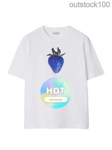 Fashion Luxury Buurberlyes Vêtements pour femmes hommes Logo pour femmes Strawberry T-shirt à manches courtes avec logo de marque originale de haute qualité