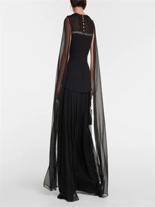 Mode Luxus Cape Ärmeln Abendkleider Für Frau Bodenlangen Formelle Anlässe Kleider Abendkleid Neue vestidos
