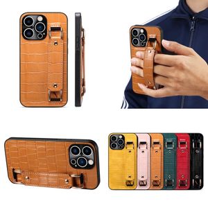 Mode Luxury cases Lederen behuizing voor iPhone 14 13 12 Pro Max 12Pro 13Pro 14max 14Pro polsbandhouder vrouwelijke zachte telefoonhoes