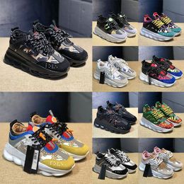 Mode Luxe Chain Reaction Designer Schoenen Italië Merk Casual Trainers Zwart Wit Meerkleurig Rubber Suède Pony Luipaard Roze Oversized Dhgate Platform Sneakers