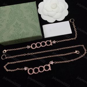 Mode luxe classique lettre collier bracelets designer colliers en or rose chaîne lien bracelet ensemble de bijoux fille femmes mariage anniversaire bracelet avec boîte