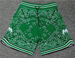 Moda Diseño de lujo Pantalones cortos para hombre Diseñadores Casual Corto Verde Baloncesto Cachemira Bordado Carta Deporte Correr Corto Hip Hop Streetwear