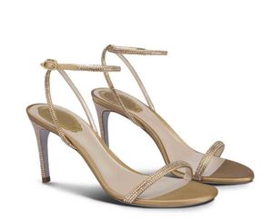 Mode luxe design strass sandale femmes talons hauts Ellabrita talons ornés de cristal bride à la cheville Renes-c sexy chaussures de dame robe de soirée chaussure de mariage