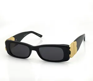 Diseñador de lujo de moda 0096 gafas de sol para mujeres y hombres tendencia vintage rectángulo gafas de montura pequeña verano estilo versátil Anti-Ultravioleta viene con estuche