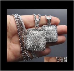 Mode Luxe Designer Zirconia Diamanten Vierkante Doos Ketting Voor Mannen Vrouwen Rvs Ketting Hip Hop Sieraden Rxip3 Gtp56010826