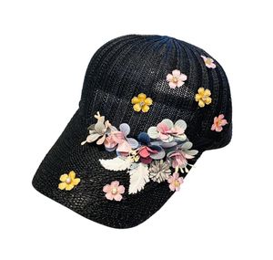 Mode luxe designer diamant 3d fleur été respirant creux casquettes de baseball chapeaux de soleil pour les femmes 5268015