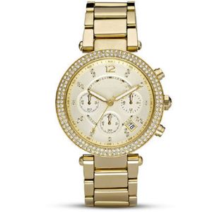 Mode luxe designer diamant date calendrier or jaune quartz batterie montres pour hommes femmes or rose argent