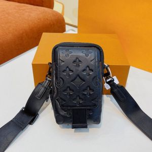 Diseñador de moda de lujo Bolsa doble para teléfono Hombres Mujeres bandolera marca mensajero clásico Monedero de calidad superior