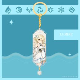 Mode luxe ontwerper sleutelhanger Anime bron brief impact Kaart Nahida Kleine Venti Layla sleutelhanger Verticale creatieve desktop decoratie ventilator Gift acryl ketting