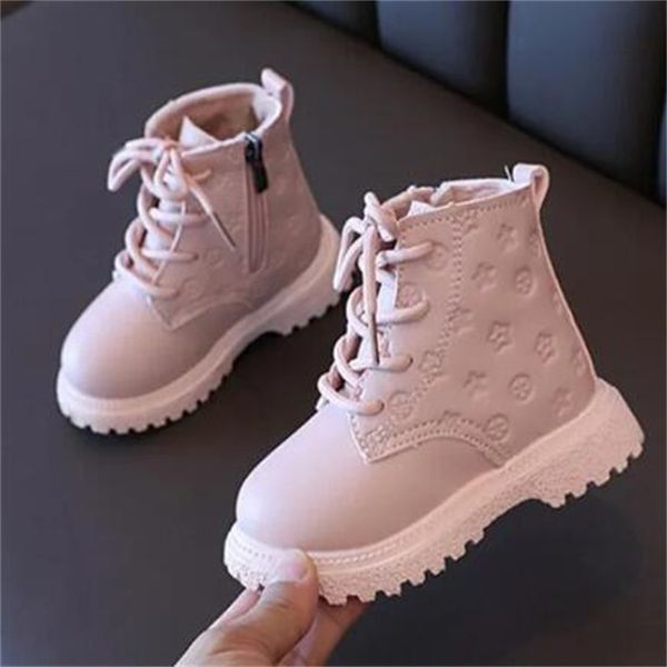 Fashion Luxury Designer Martin Boots Side Zipper Toddler Boys Girl Girl Snow Boot Automne Hiver Kids Chaussures Imprimé Sneakers