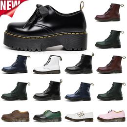 Mode luxe ontwerper Patent Leather Doc Martens Boots schoenen Men Vrouwen Sneeuwbootjes Zwarte Witte Fashion Classic Ankle SH Doc Martens EU36-45