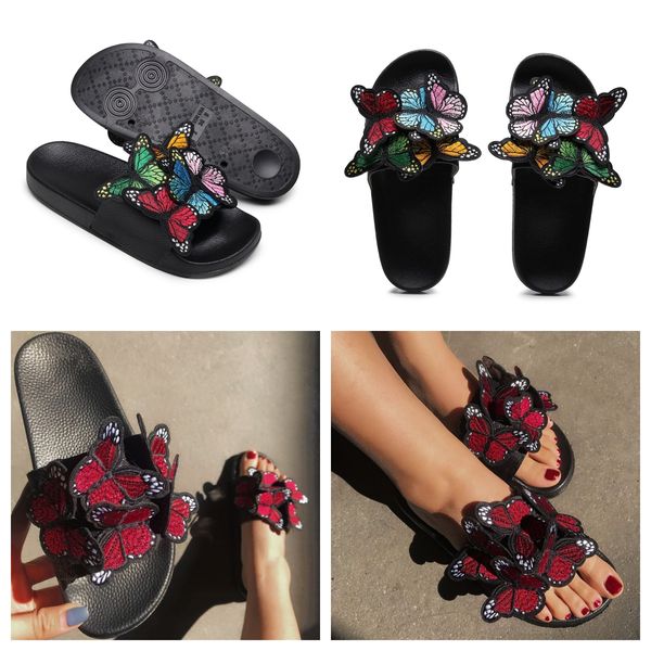 Moda diseñador de lujo diapositivas para mujer playas de verano sandalia fiesta boda zapatilla plana zapato sandalia clásica zapatilla para mujer azul GAI