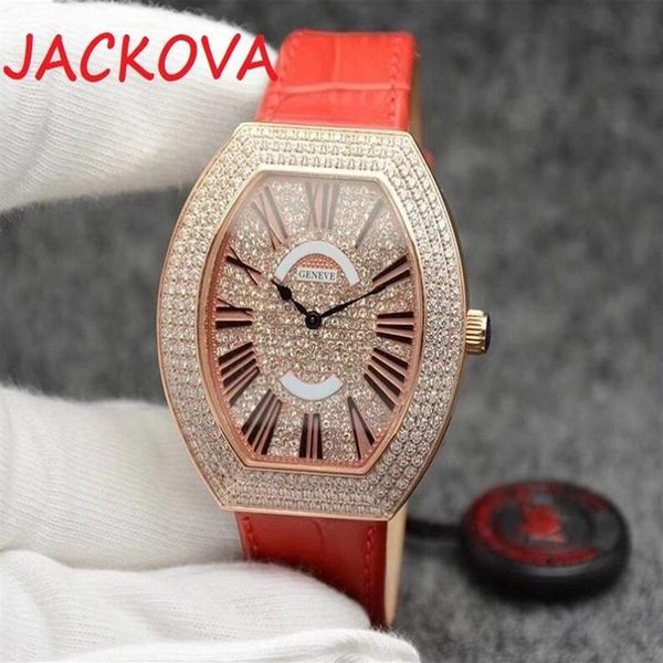 Mode luxe designer superbe coloré plein strass diamant calendrier date quartz batterie montres pour hommes femmes 273s