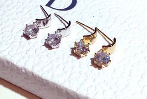 Créateur de mode de luxe super scintillant diamant zircon joli petit pendentif boucle d'oreille pour femme filles