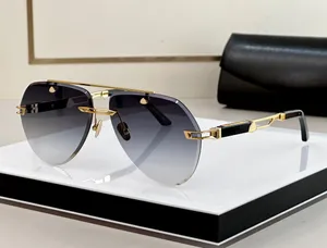 Mode luxe ontwerper De duken zonnebril heren klassieke metalen frameloze pilotenbril zomer zakelijke vrijetijdsstijl brillen Anti-Ultraviolet met etui