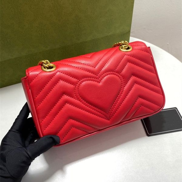 Diseñador de moda de lujo para mujer Bolsos de mensajero Tote Clásico de calidad superior Corazones de cuero Cubierta monedero cadena hombro cuerpo cruzado damas mujer Bolso bandolera GB85