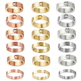 Bagues de diamant de luxe de mode bijoux de créateur bague d'amour de soi vis en or rose en acier inoxydable 3 diamants bagues de fiançailles pour hommes pour 2794