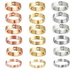 Bagues de diamant de luxe de mode bijoux de créateur bague d'amour de soi vis en or rose en acier inoxydable 3 diamants bagues de fiançailles pour hommes pour 3963533