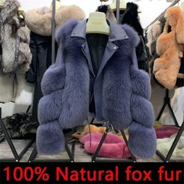 Manteaux de fourrure de renard de luxe de mode avec véritable cuir de peau de mouton en gros naturel veste de fourrure de renard vêtements d'extérieur femmes nouveau manteau d'hiver 201109