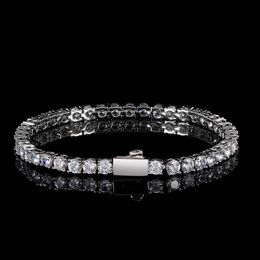 Mode Luxe Volledige diamant hoogwaardige sieraden Sieraden Spring Buckle Chain Bracelet Trendy Brand Hip Hop Mens Bracelet Designers Design Gift Accessoires