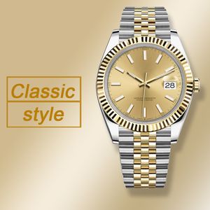 Montre de luxe de luxe en or pour hommes, 41mm, mouvement automatique classique, résistant à l'eau, bracelet en acier et caoutchouc saphir, montres-bracelets de sport