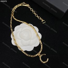Mode luxe collier en or concepteur lettre pendentif colliers pour femmes hommes chaîne épaisse lien bijoux fille mariage anniversaire bracelet avec boîte