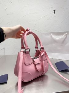 Mode luxe handtassen half maan dames schoudertassen ontwerper roze crossbody tas echte lederen dames portemonnees populaire bakkenontwerpers handtas dames portefeuilles